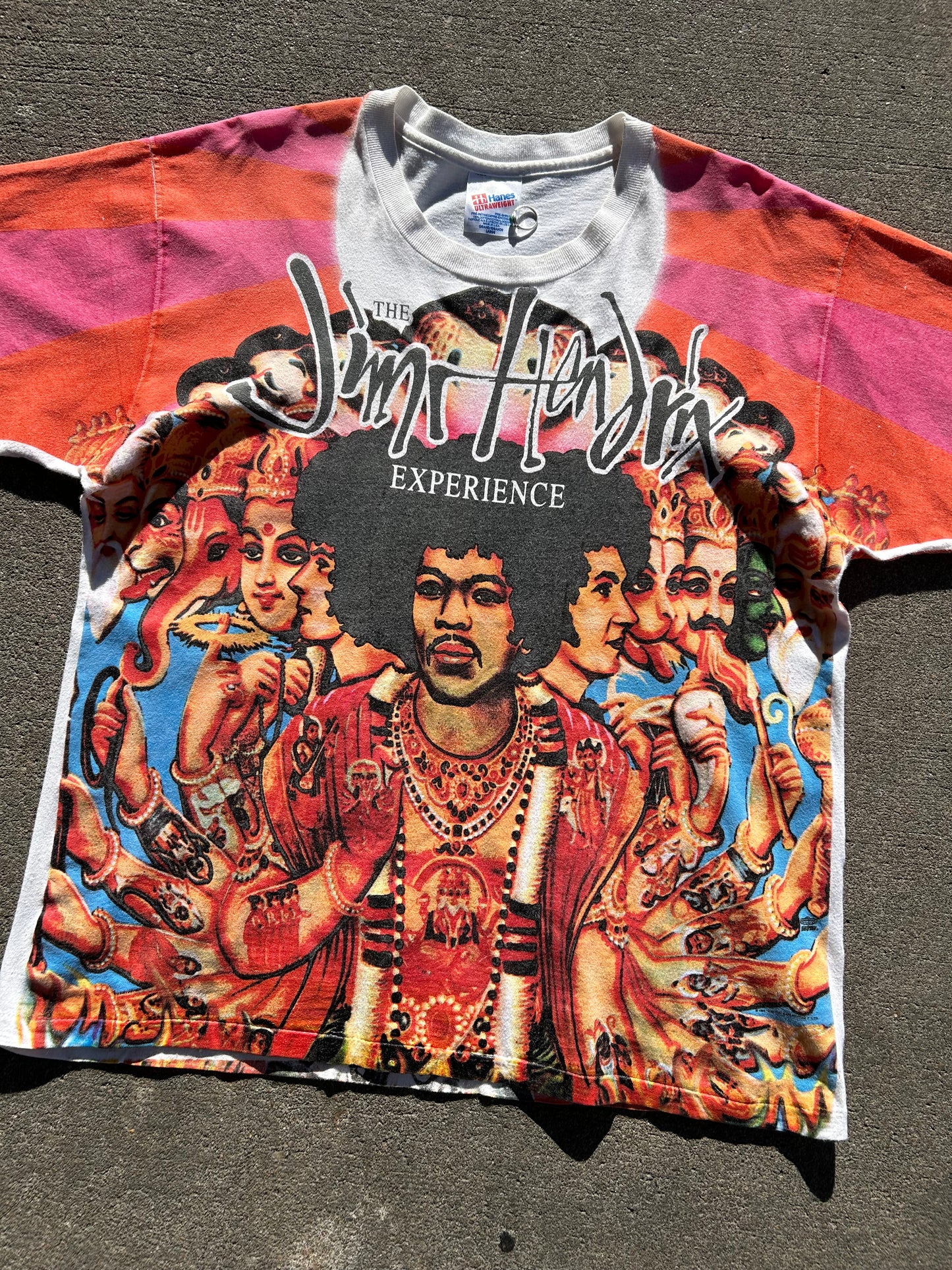 1994 The Jimi Hendrix Experience All-Over-Print T-Shirt. Size Large