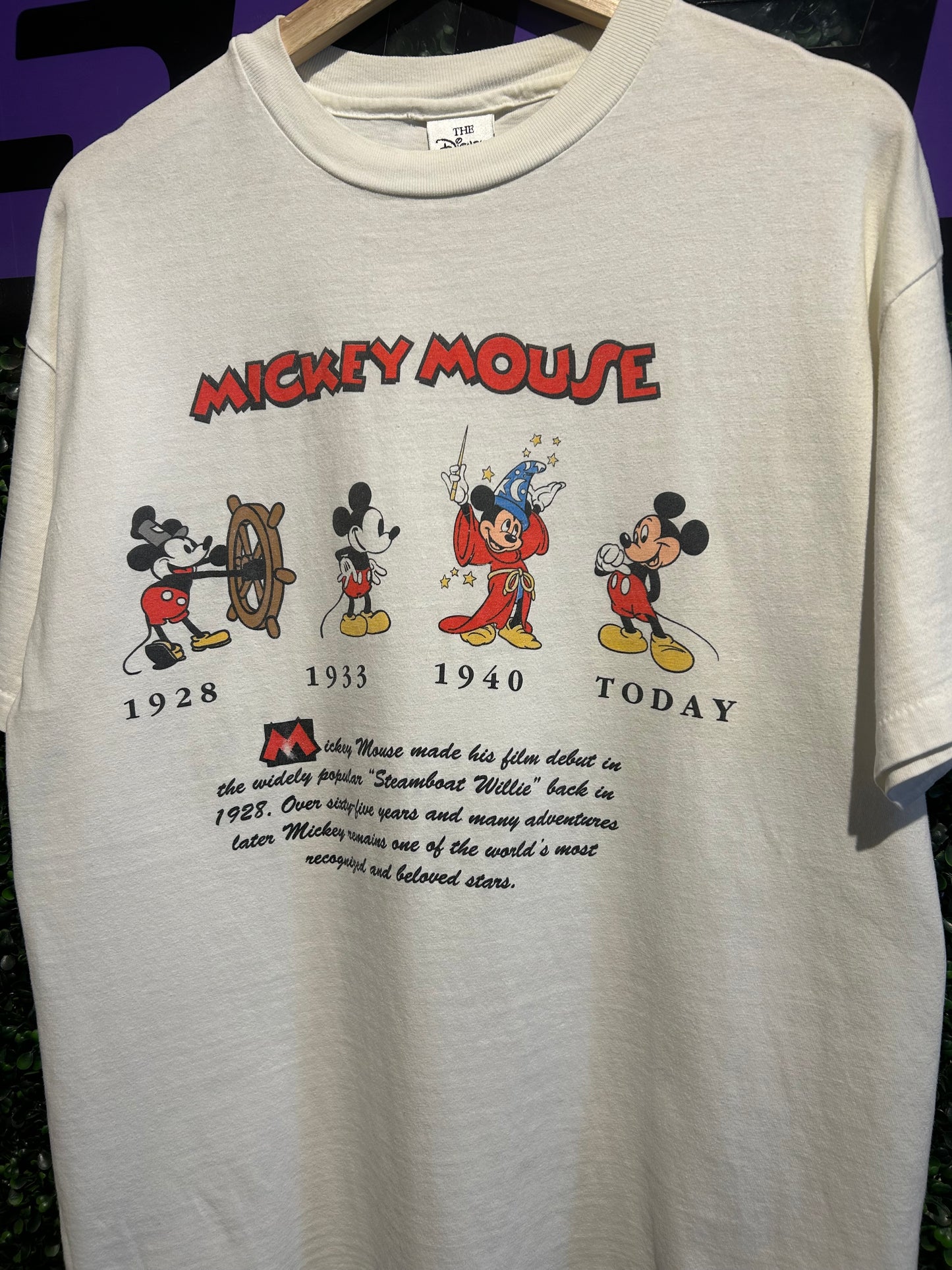 90s Mickey Mouse Through The Years T-Shirt. Size L/XL