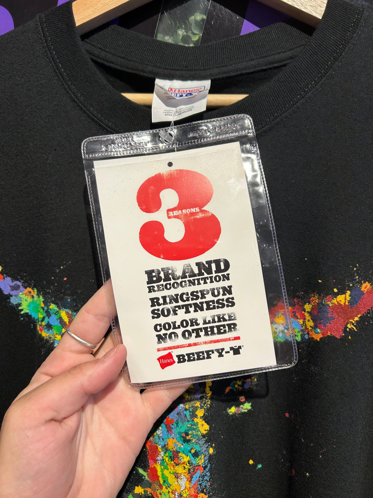 Vintage Hanes Beefy Promo T-Shirt. Size L/XL (NWT)