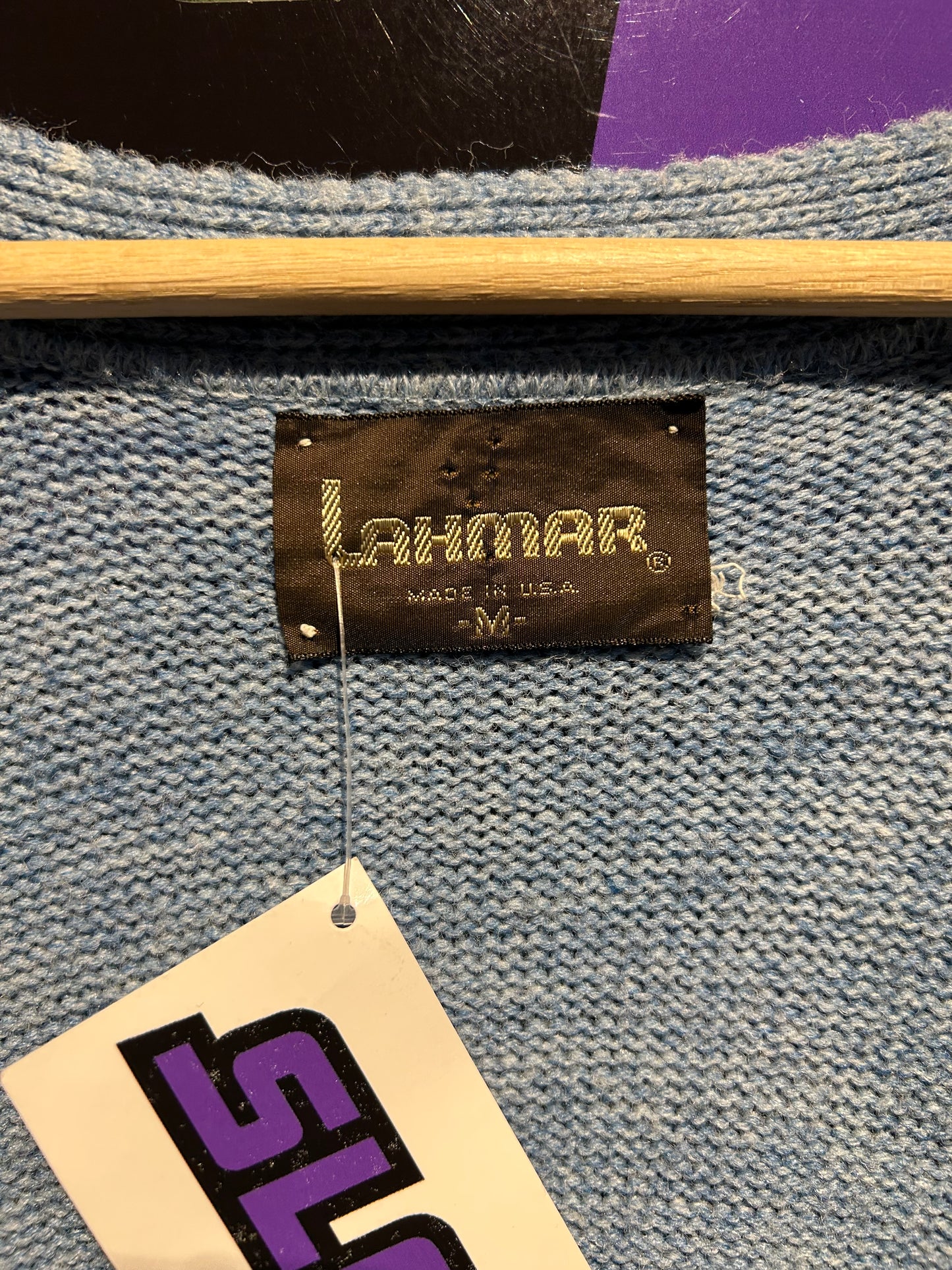 80s Lahmar Cable-Knit Cardigan. Size Medium