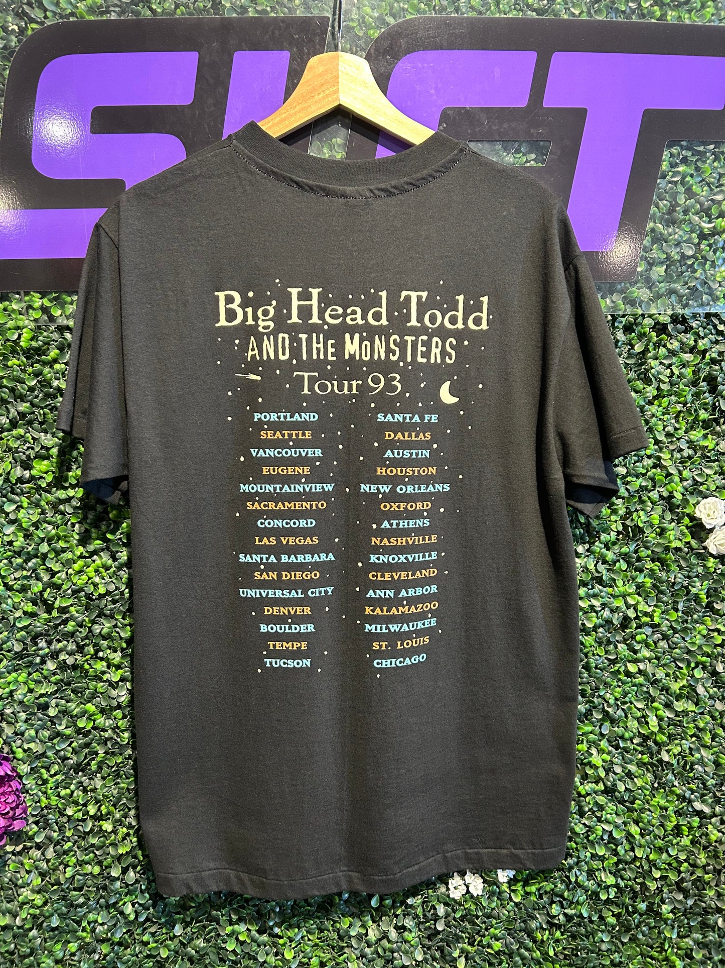 1993 Big Head Todd And The Monsters Tour T-Shirt. Size Large