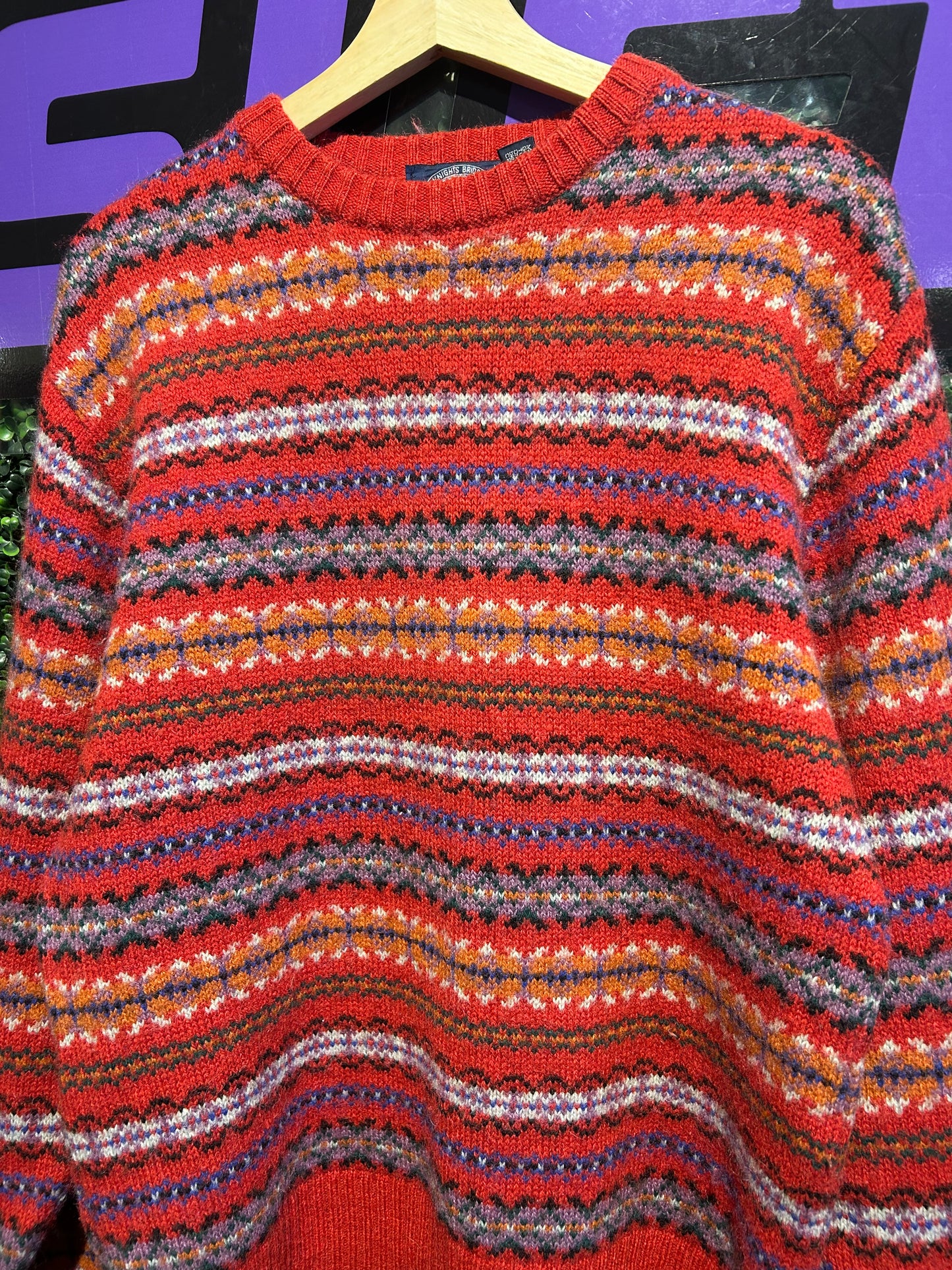 Vintage Wool-Blend Knit Sweater. Size Medium