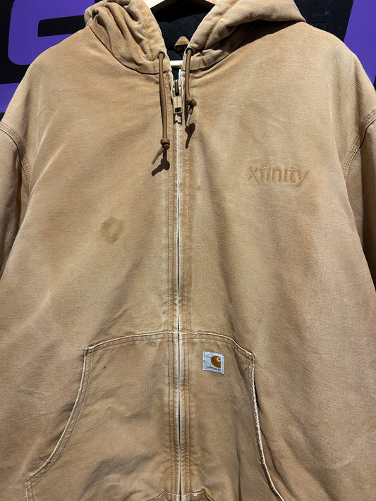 Vintage Carhartt Xfinity Zip-Up Hooded Jacket. Size XL