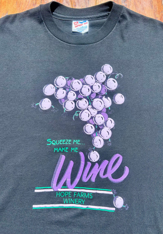 90s Squeeze Me… Make Me Wine T-Shirt. Size Large