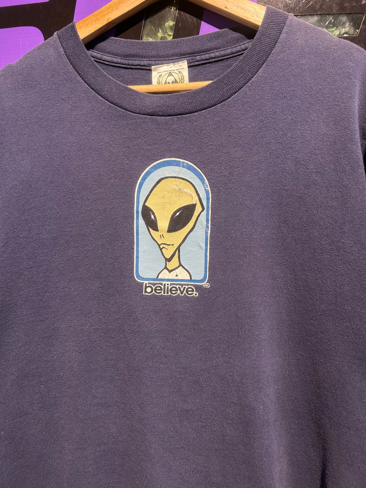 90s Alien Workshop Believe T-Shirt. Size Medium