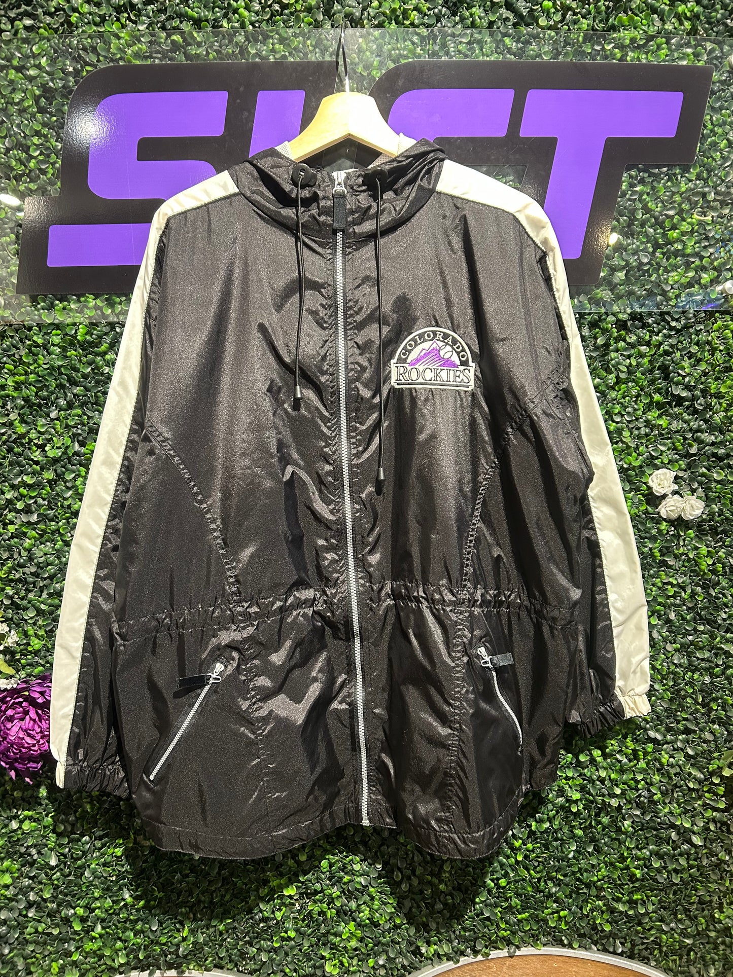 90s Colorado Rockies LogoAthletic Zip-Up Jacket. Size Large