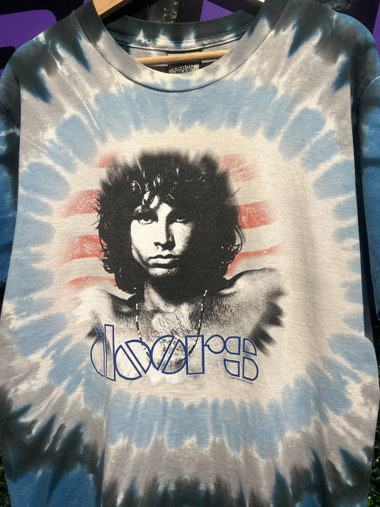 2004 The Doors Jim Morrison Memorial Liquid Blue Tie-Dye T-Shirt. Size Large