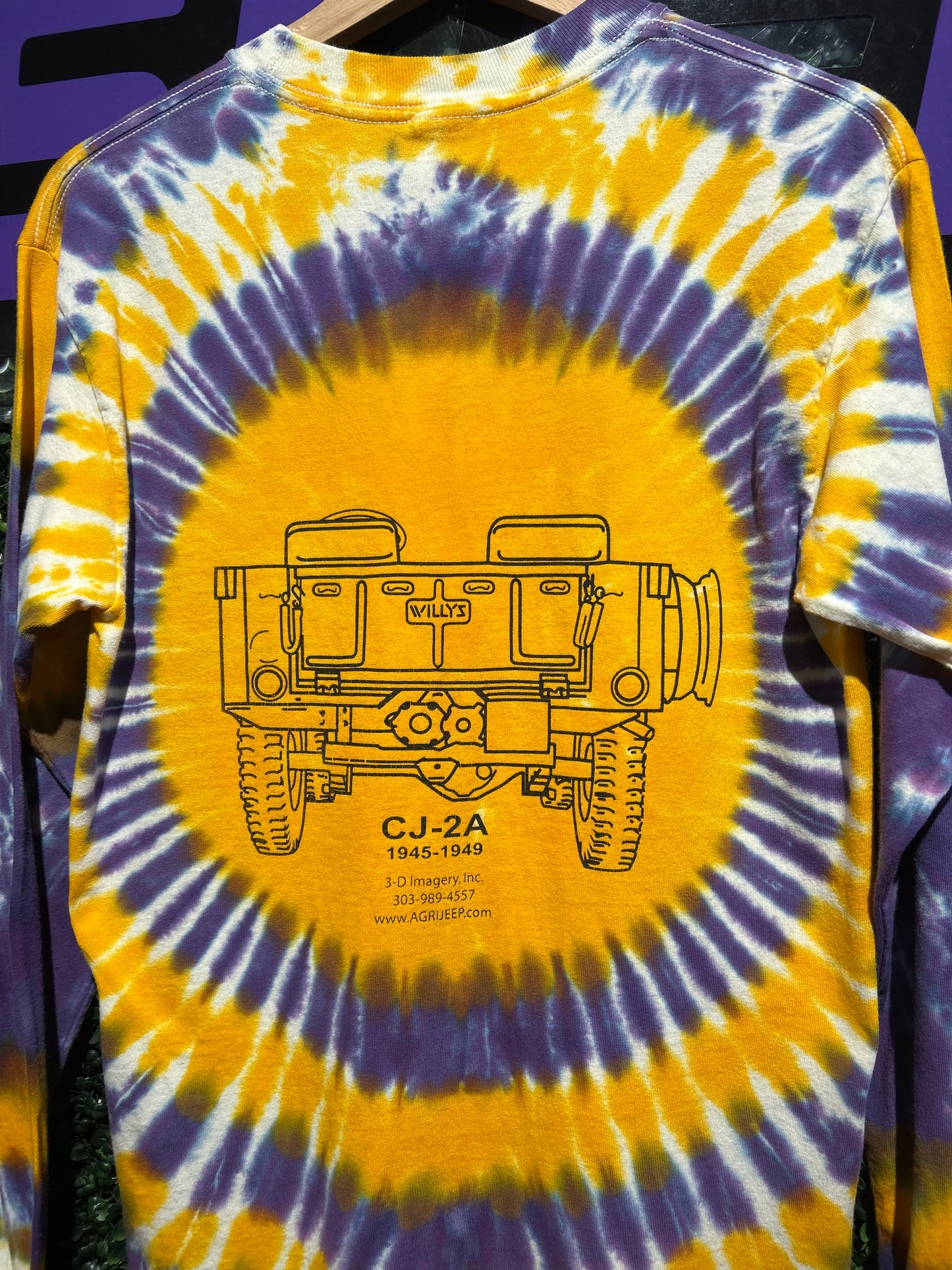 Vintage Jeep LS Tie-Dye Shirt. Size S/M
