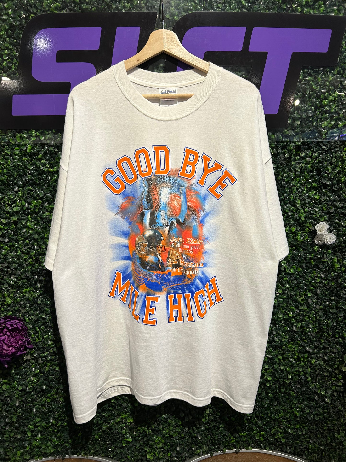 2001 Denver Broncos Good Bye Mile High T-Shirt. Size XXL