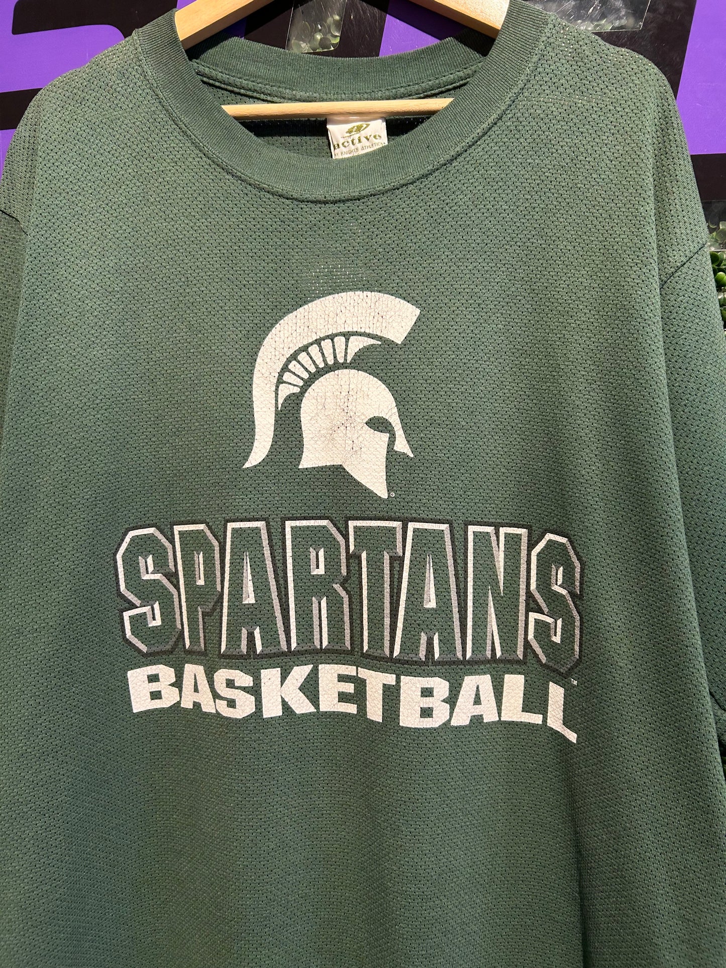 Vintage Michigan State Spartans Basketball Mesh T-Shirt. Size XL