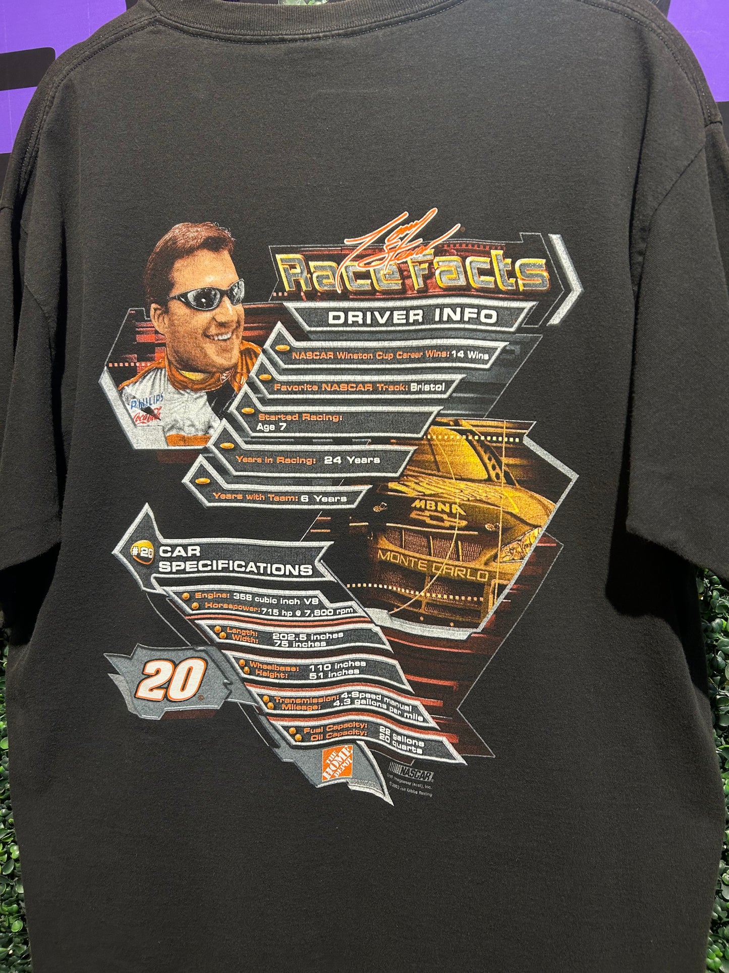 2003 NASCAR Tony Stewart T-Shirt. Size XL