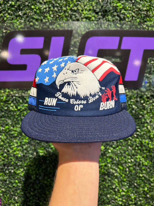 80s USA These Colors Don’t Run Or Burn Trucker Hat