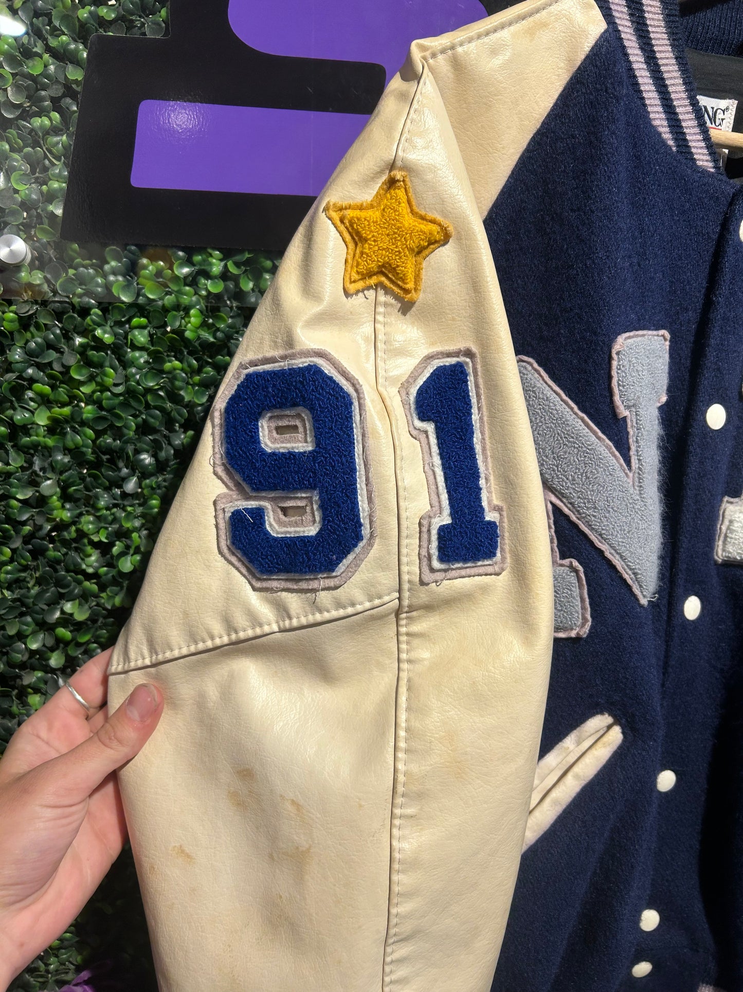 80s Wool Varsity Letterman Jacket. Size M/L