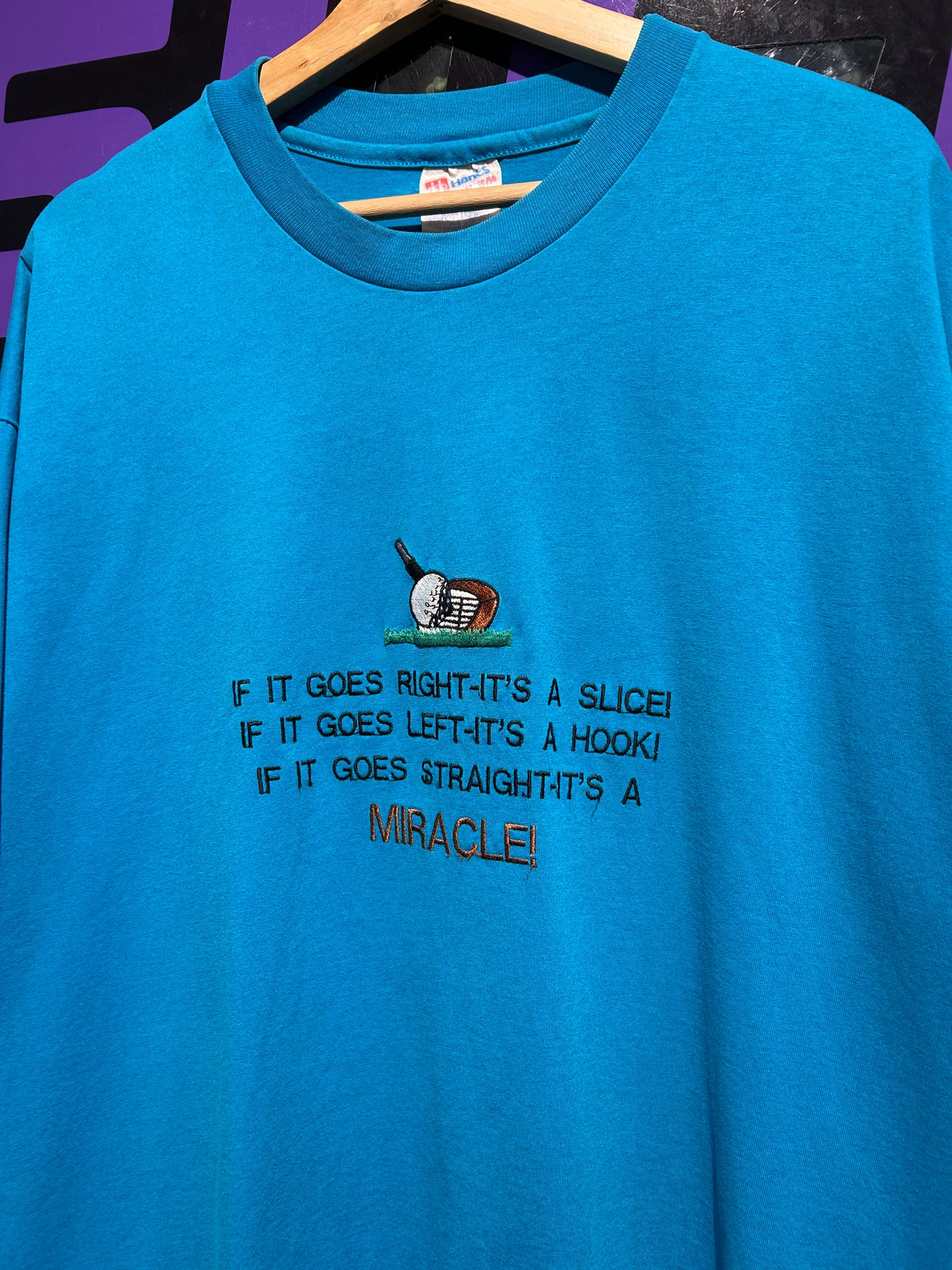 90s Golf Miracle Embroidered T-Shirt. Size XXL