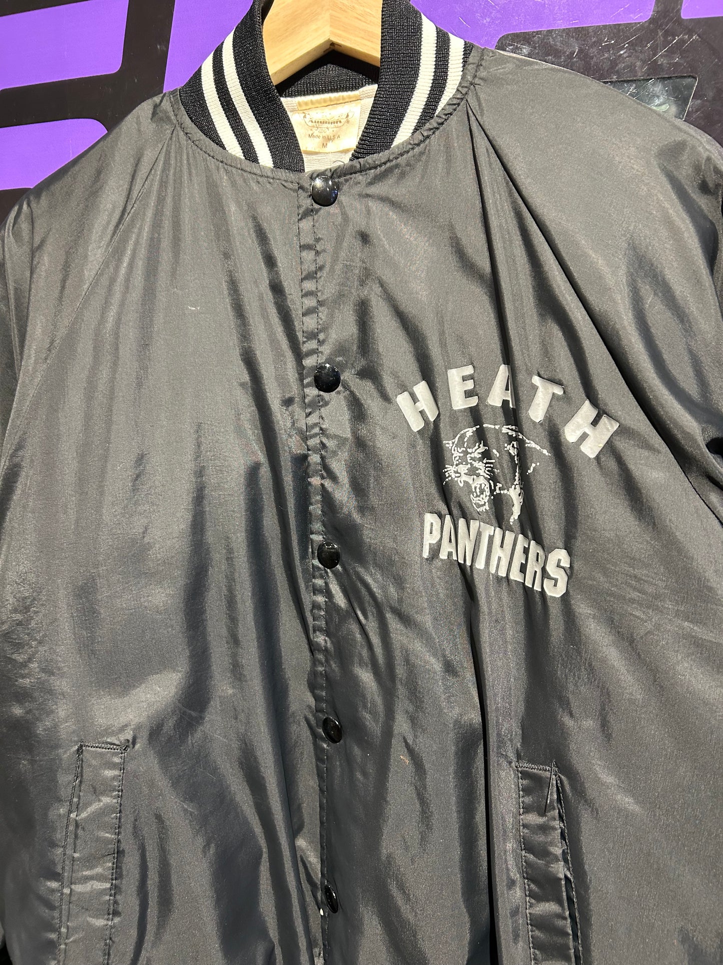 80s Heath Panthers Button-Up Jacket. Size Medium