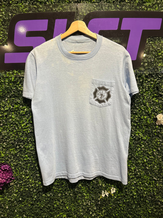 80s Firefighter Aerial High Pocket T-Shirt. Size M/L