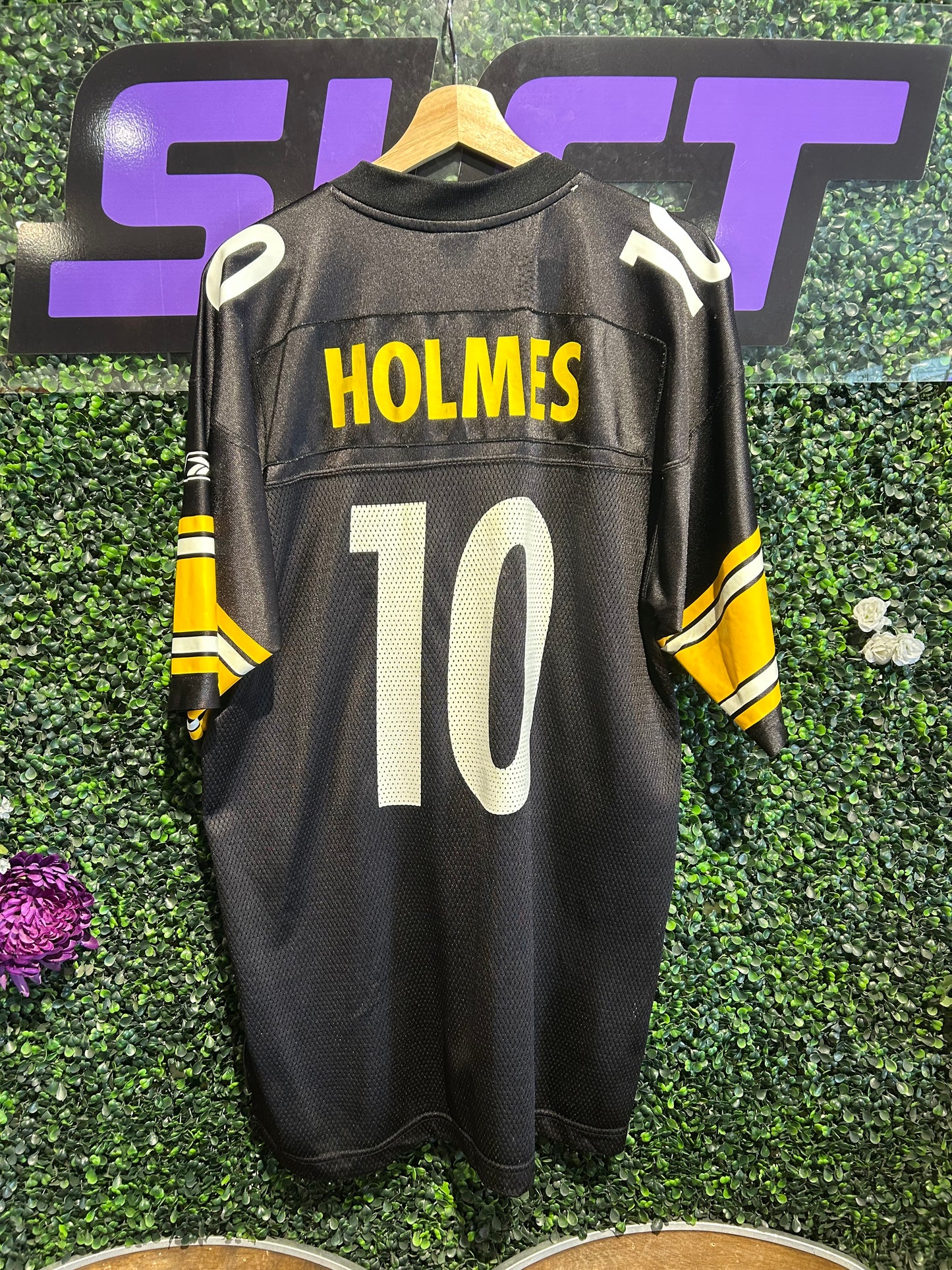 Vintage Pittsburgh Steelers #10 Santonio Holmes Reebok Jersey. Size Large
