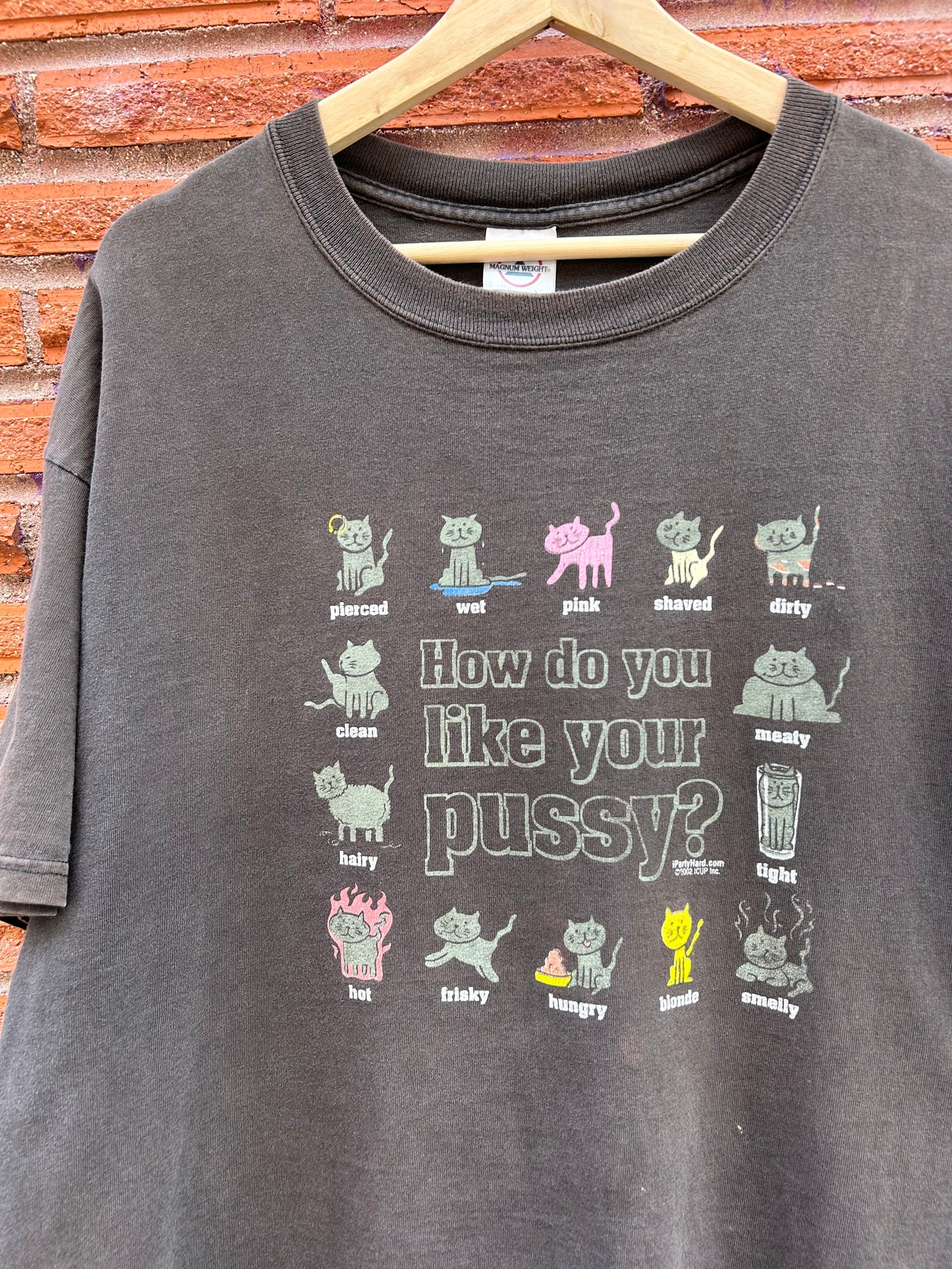 Vintage How Do You Like Your Pussy? T-Shirt. Size XL