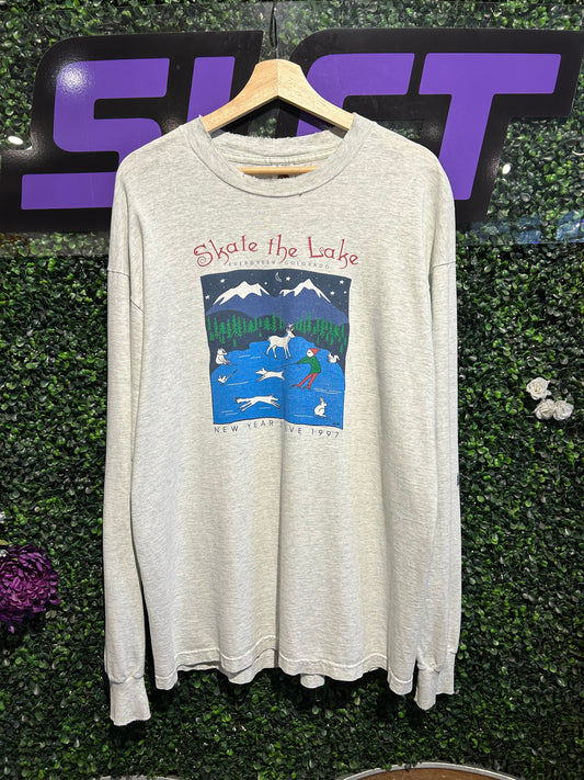 1997 Skate The Lake Evergreen Colorado LS Shirt. Size XL