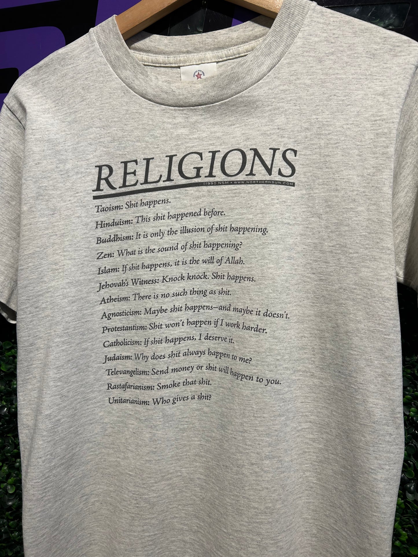 1990 Religions T-Shirt. Size S/M