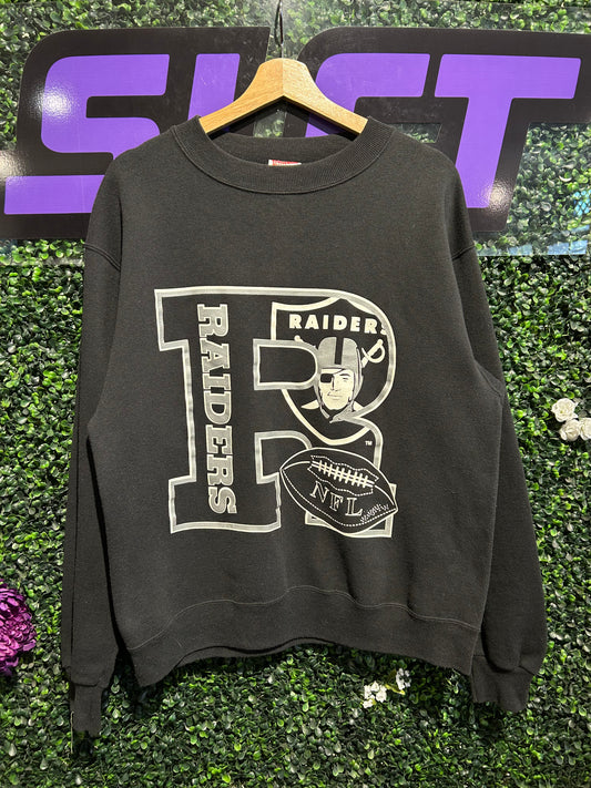 90s Oakland Raiders Crewneck. Size Large