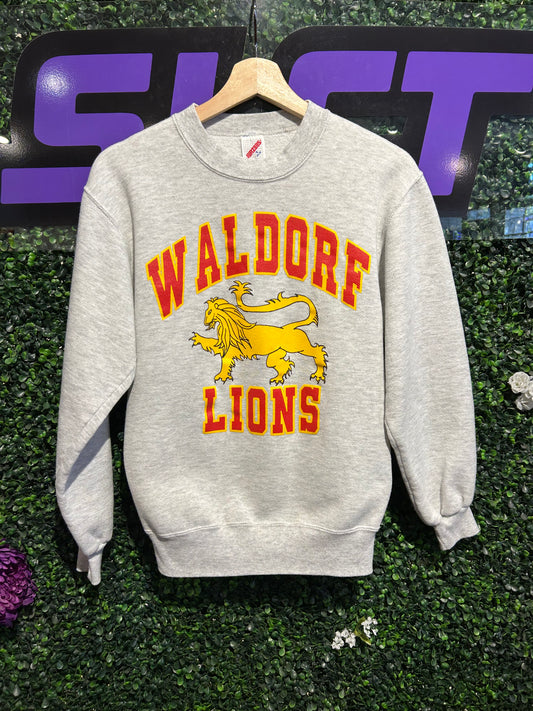 90s Waldorf Lions Crewneck. Size Small