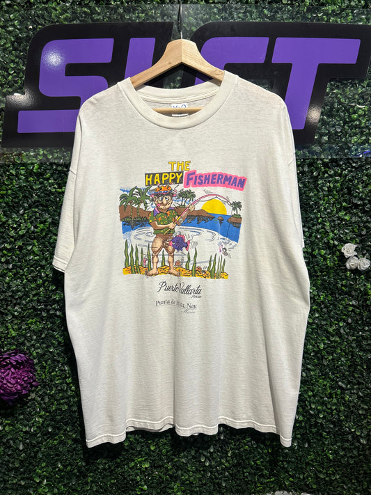Vintage The Happy Fisherman T-Shirt. Size XL