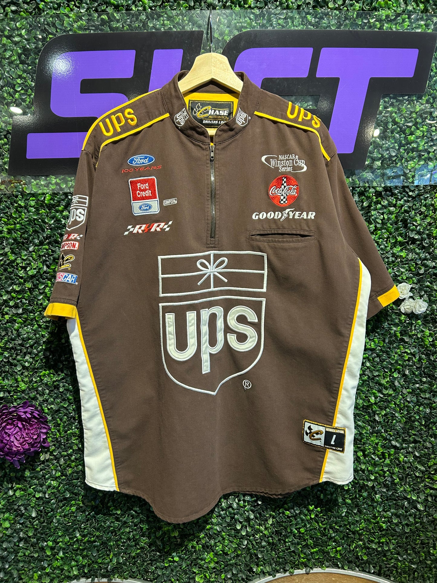 Vintage UPS NASCAR Racing Shirt. Size L/XL
