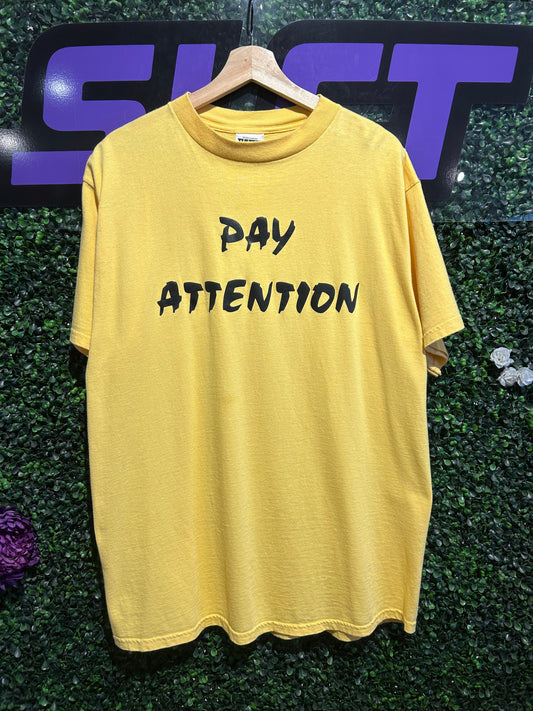 90s Pay Attention T-Shirt. Size XL