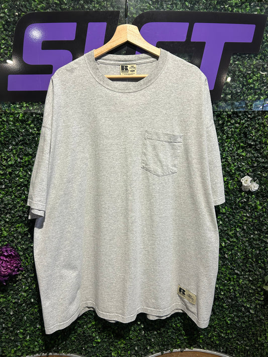Vintage Blank Russell Pocket T-Shirt. Size XXL