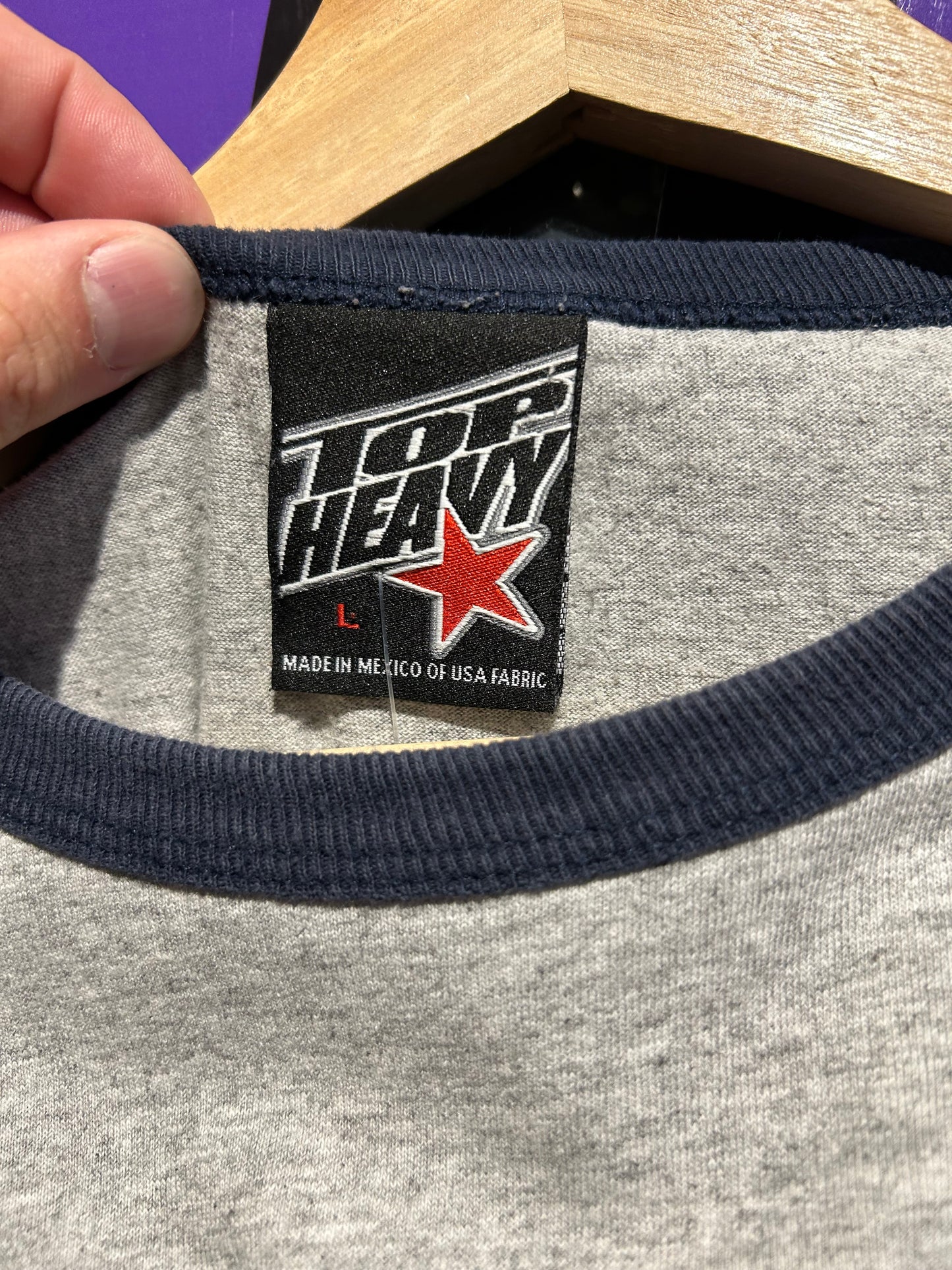 Vintage Top Heavy Blank Ringer T-Shirt. Size L/XL