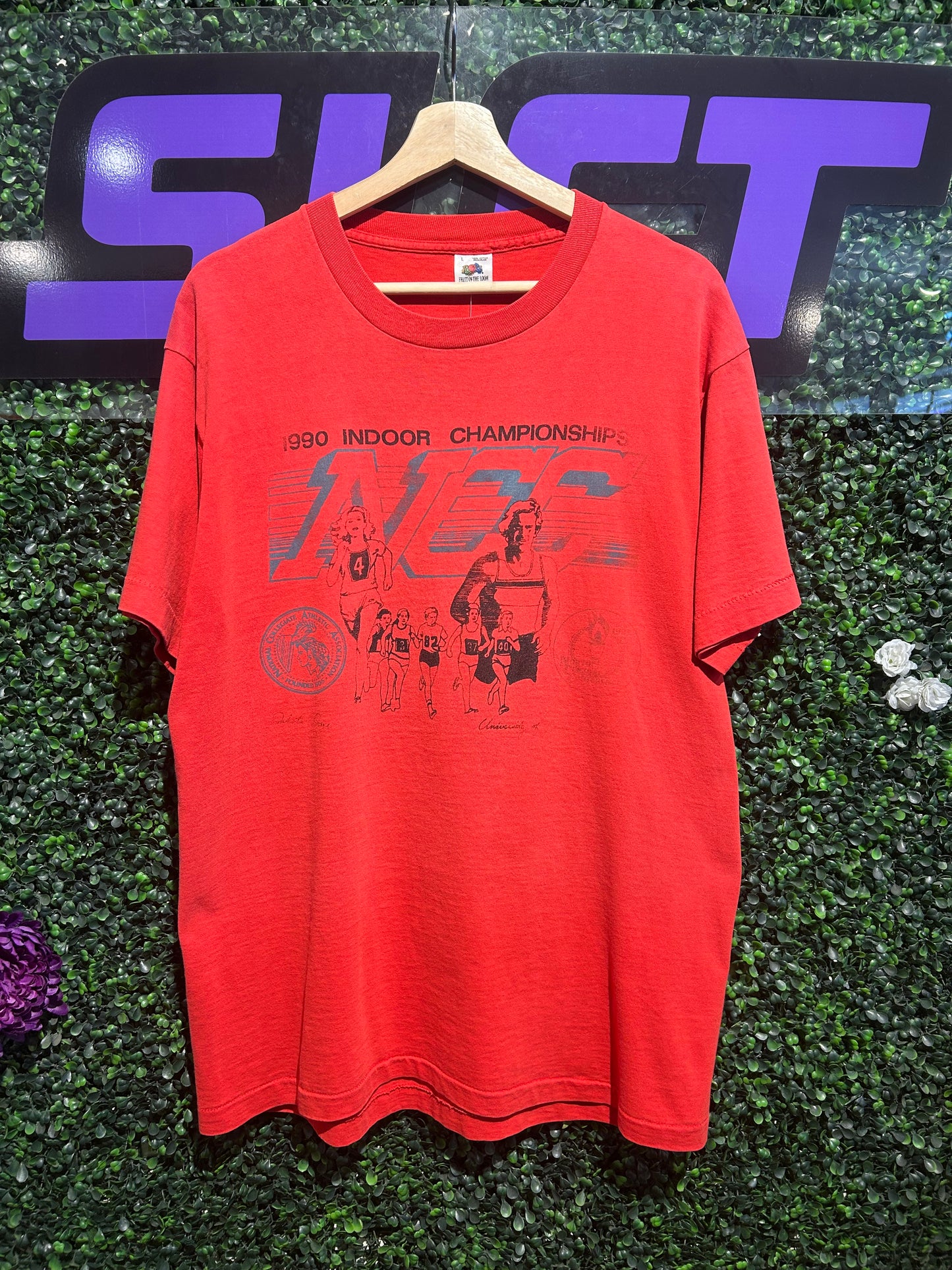 1990 NCS Indoor Running Championship T-Shirt. Size Large
