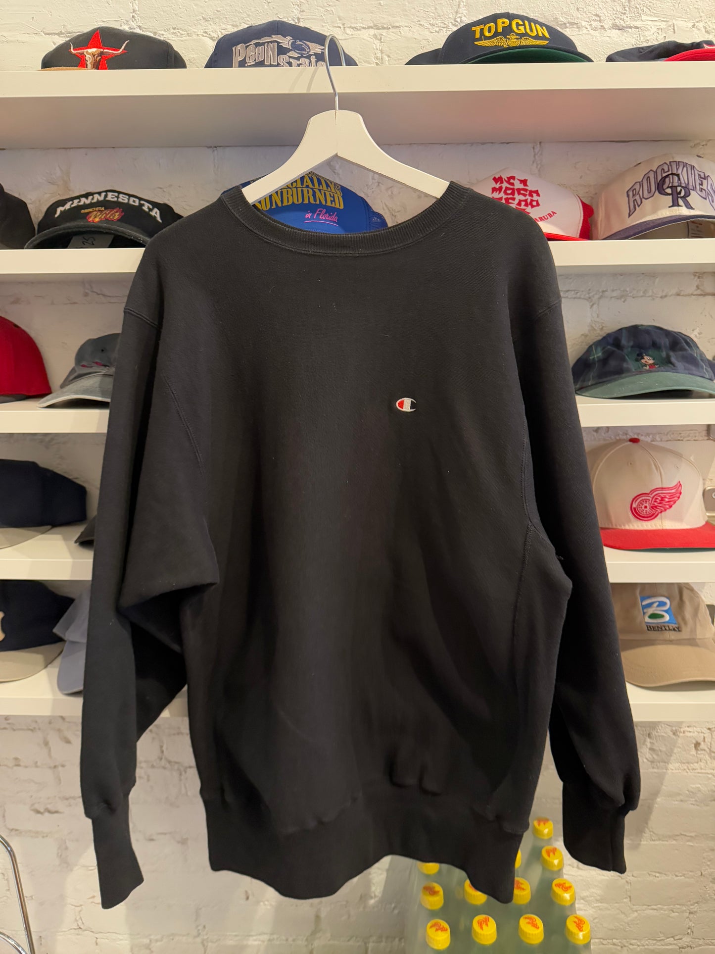 Black Vintage Champion Reverse Weave Crewneck Size XL