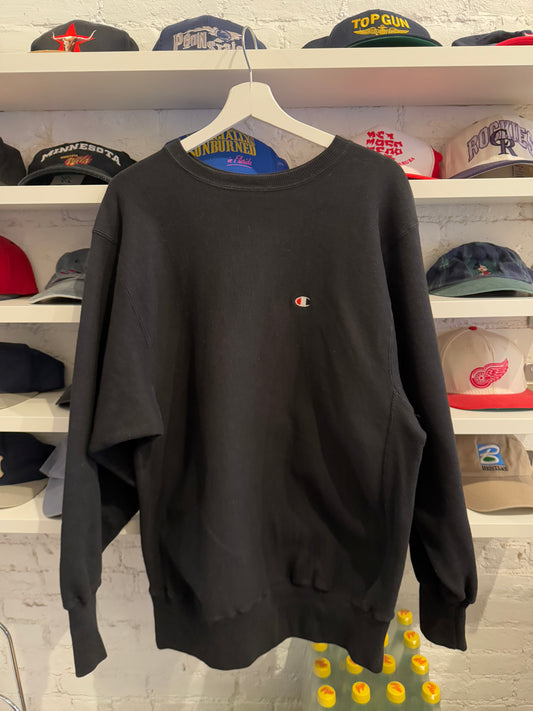 Black Vintage Champion Reverse Weave Crewneck Size XL