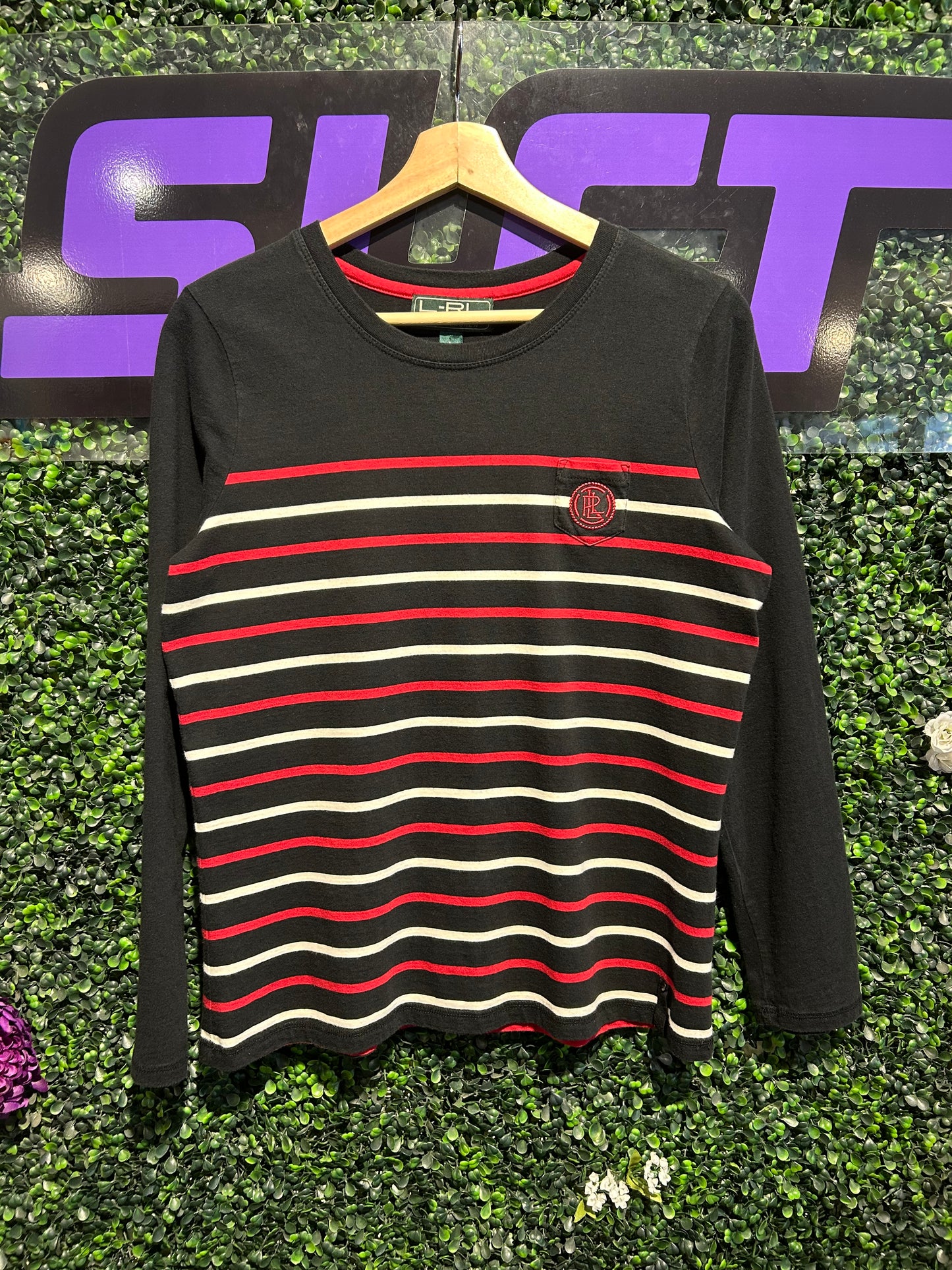 00s Lauren Ralph Lauren Striped LS Shirt. Size Medium