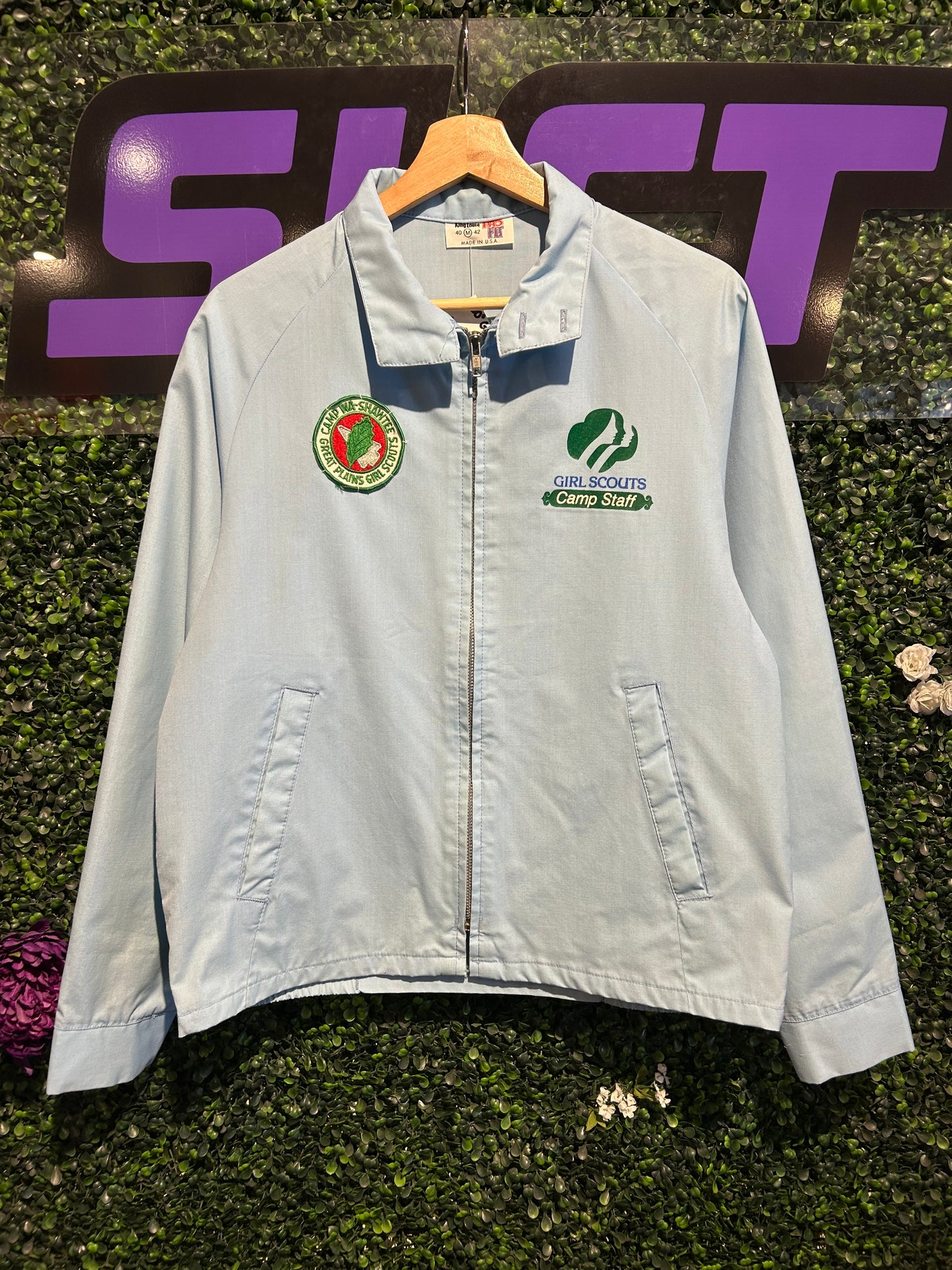 80s Girl Scouts Camp Staff Zip-Up Jacket. Size M/L