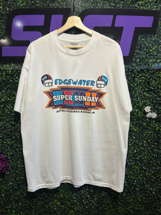 1998 Super Bowl XXXII Edgewater Casino T-Shirt. Size XL
