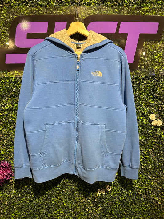 00s North Face Sherpa-Lined Zip-Up Hoodie. Size S/M