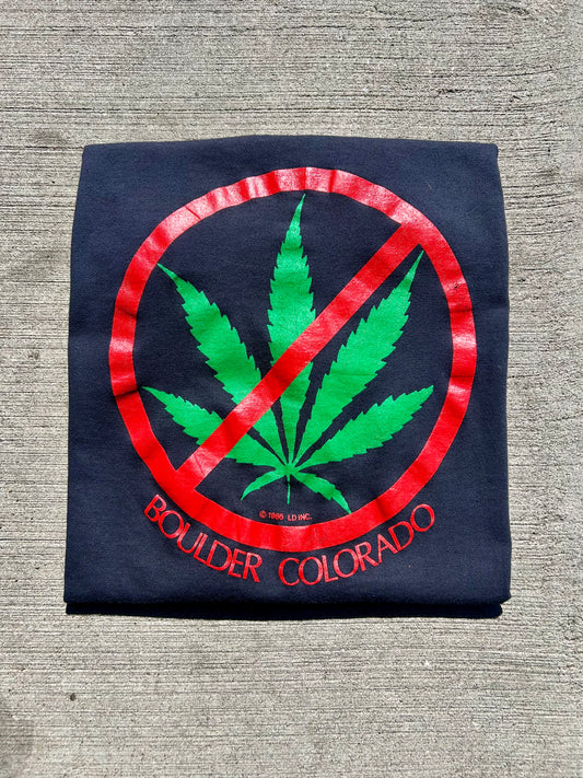 1986 I Survived The Great Summer Marijuana Drought Boulder Colorado Sleeveless Shirt. Size L/XL