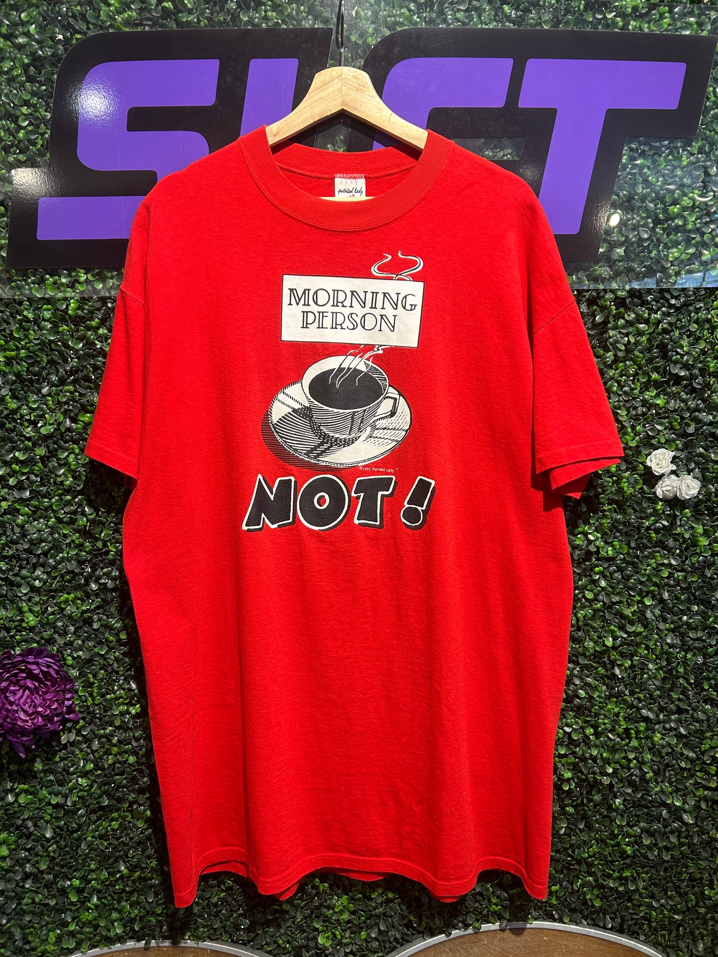 1992 Not A Morning Person Coffee T-Shirt. Size XL