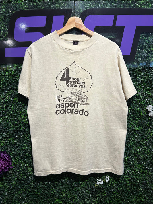 1977 4 Hour Endurance Race Aspen Colorado MRA T-Shirt. Size Large
