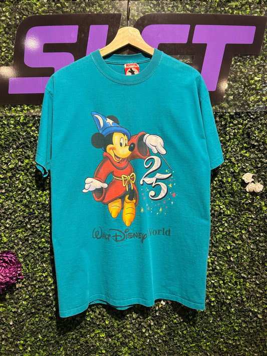 1996 Walt Disney World Mickey Mouse 25th Anniversary T-Shirt. Size Large