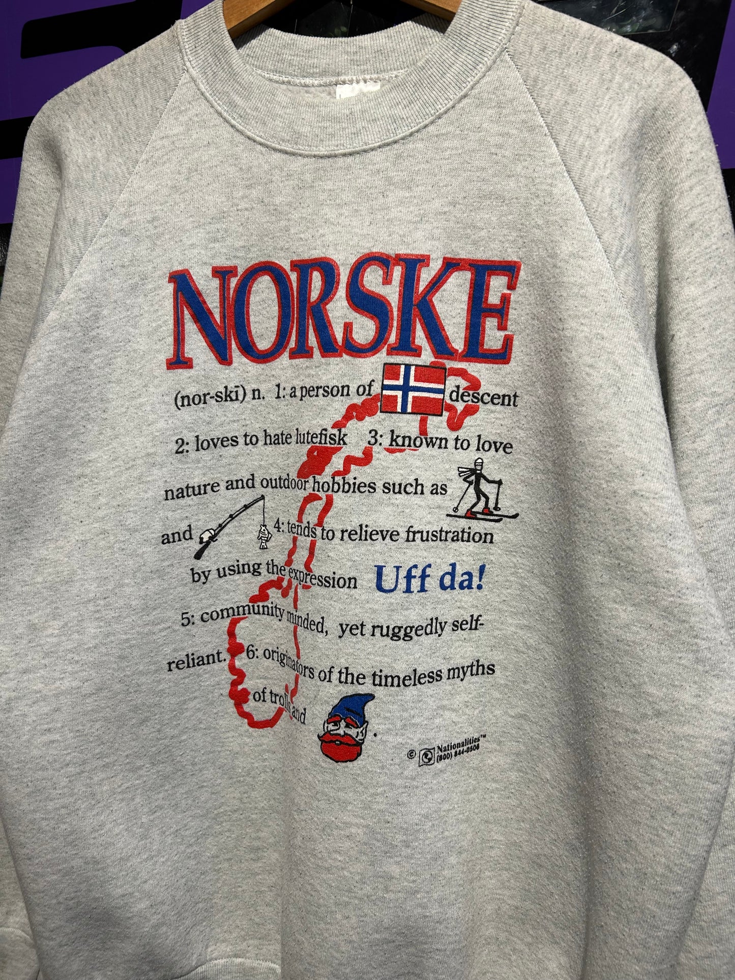 90s Norske Norway Crewneck. Size Large