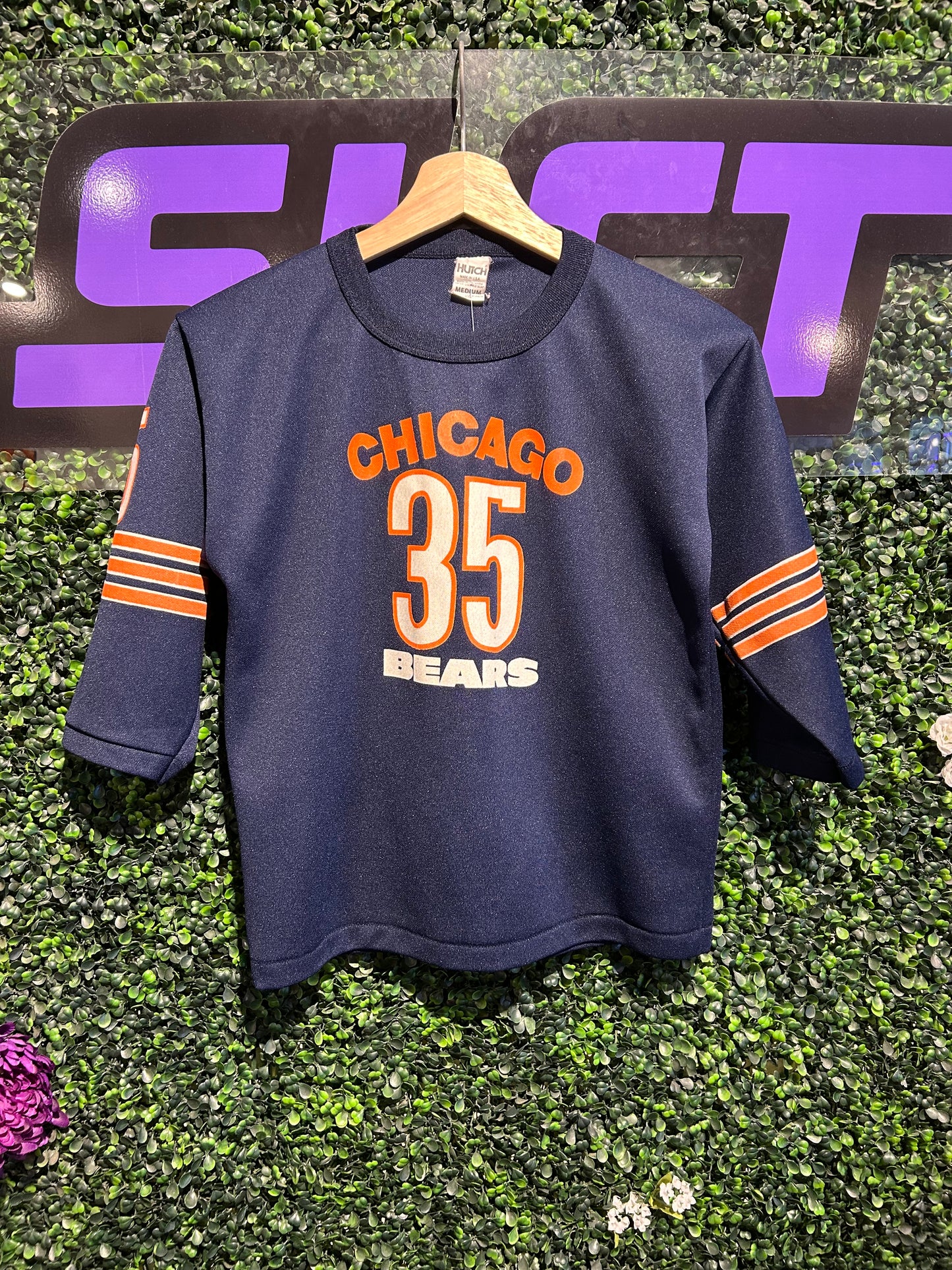 80s Chicago Bears #35 3/4 Sleeve Jersey. Size XS/S