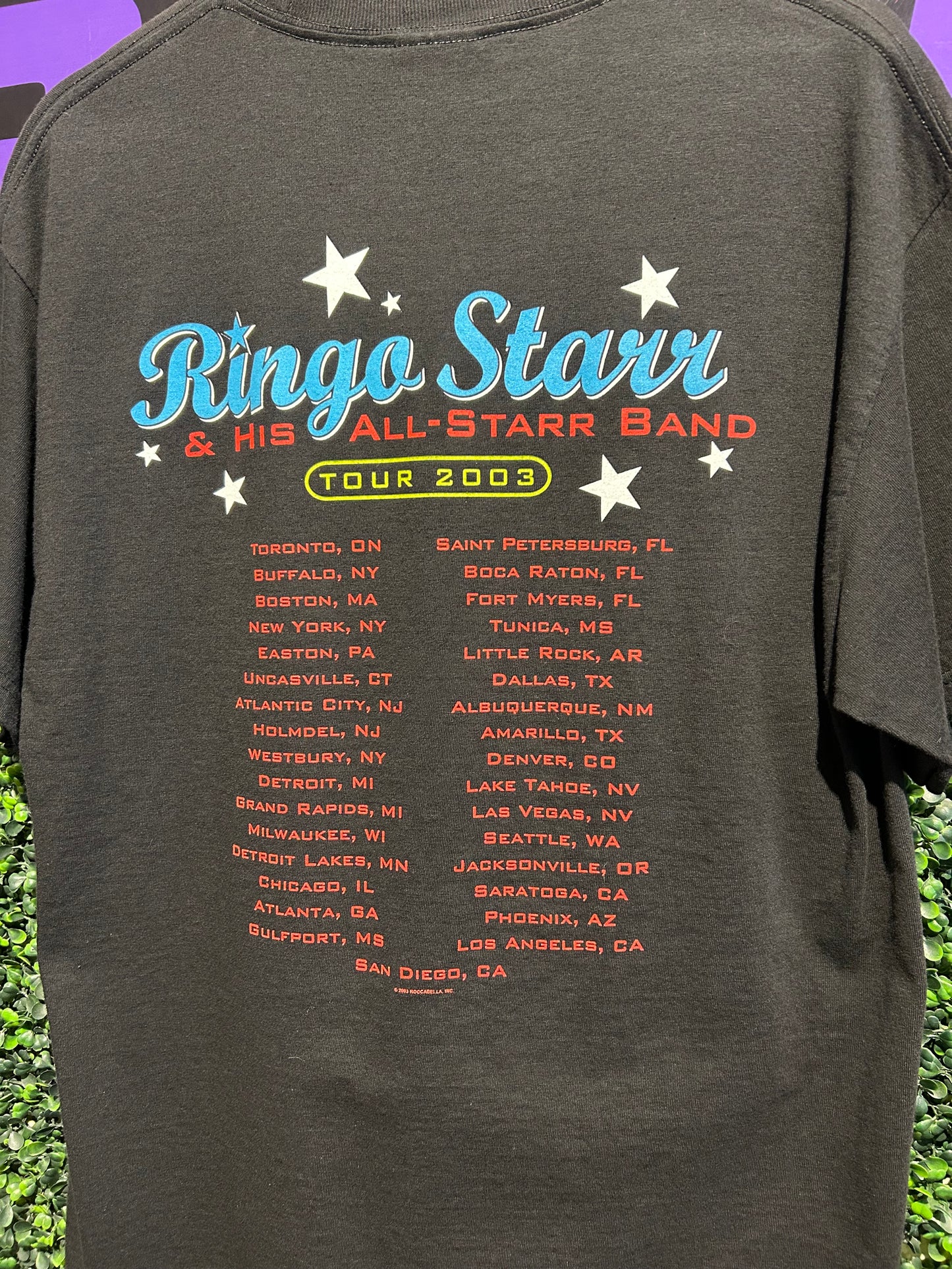 2003 Ringo Starr & His All-Star Band Tour T-Shirt. Size Large