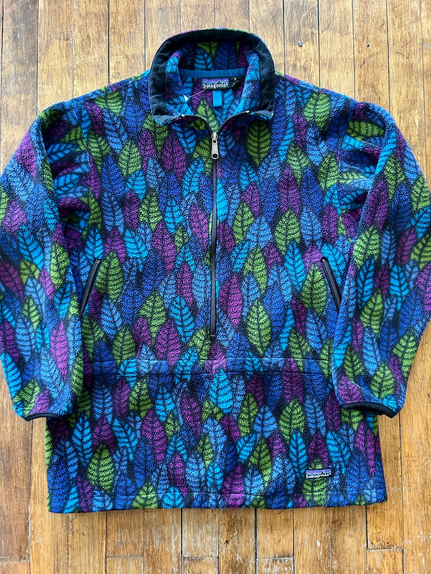 90s Patagonia Half-Zip Patterned Fleece Jacket. Size Medium
