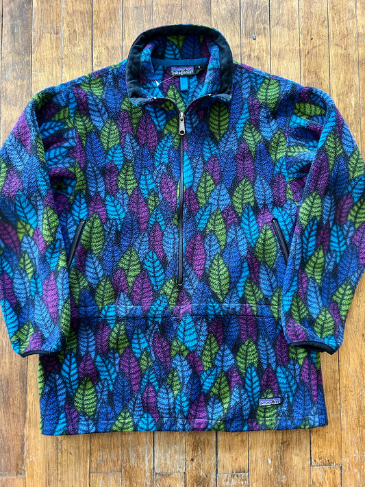 90s Patagonia Half-Zip Patterned Fleece Jacket. Size Medium