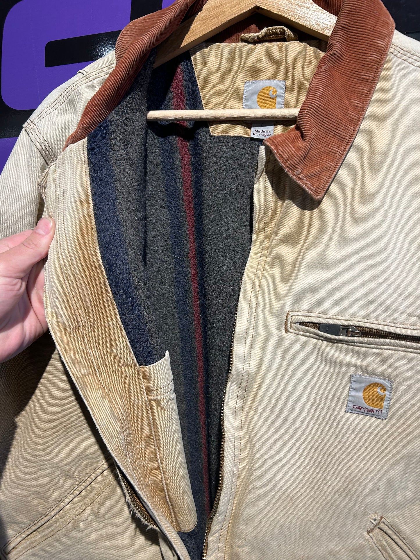 Carhartt Blanket-Lined Zip-Up Detroit Jacket. Size M/L