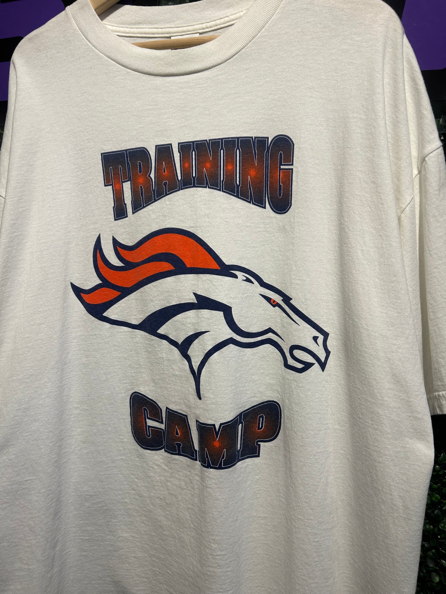 Vintage Denver Broncos Training Camp T-Shirt. Size XXL