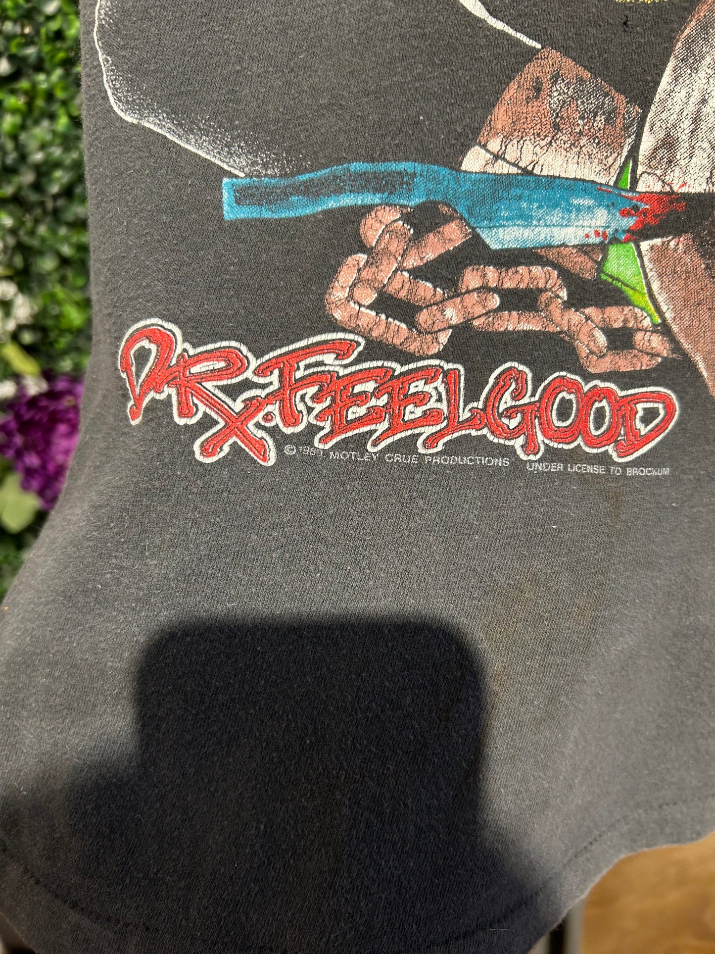 1989 Motley Crue Dr. Feelgood Pushead Tour T-Shirt. Size Medium